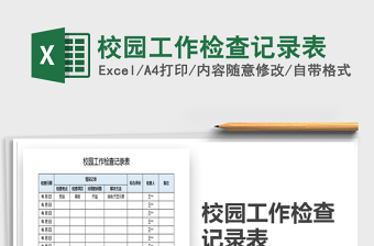 2021年校園工作檢查記錄表