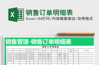 2021年銷售訂單明細表