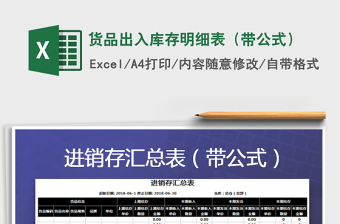 2021年貨品出入庫存明細表（帶公式）
