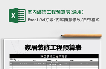 2021年室內裝飾工程預算表(通用)