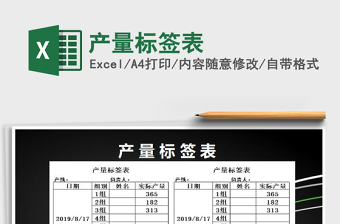 2021年產(chǎn)量標(biāo)簽表