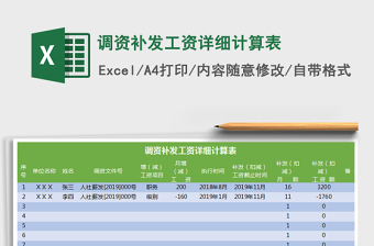 2021年調(diào)資補發(fā)工資詳細計算表