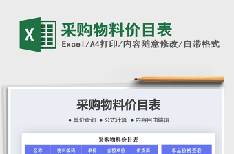2021年采購(gòu)物料價(jià)目表