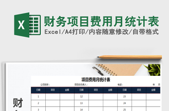 2021年財(cái)務(wù)項(xiàng)目費(fèi)用月統(tǒng)計(jì)表