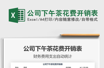 2021年公司下午茶花費(fèi)開銷表