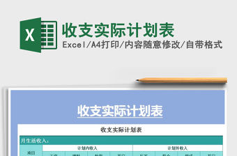 2021年收支實際計劃表