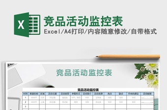 2021年競品活動監(jiān)控表