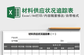 2022物料供应状况跟踪表