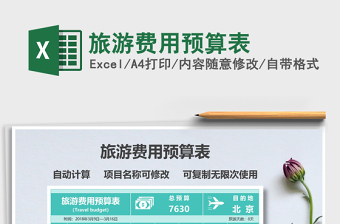 2021年旅游費(fèi)用預(yù)算表