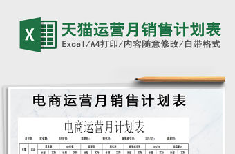 2021年天貓運營月銷售計劃表