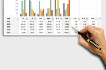 2021年費用趨勢預算圖表-含一年十二個月