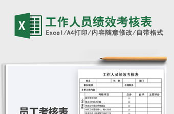 2021年工作人員績效考核表