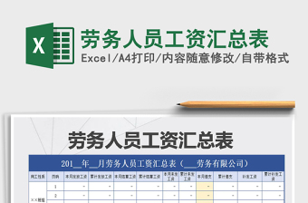 2021年勞務人員工資匯總表免費下載
