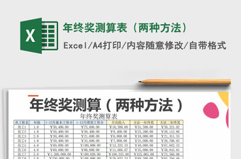 2021年年终奖测算表（两种方法）