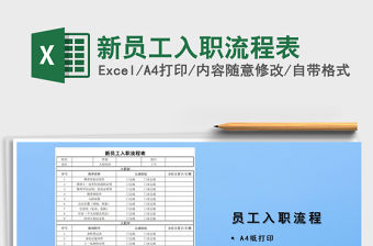 2021年新員工入職流程表免費下載