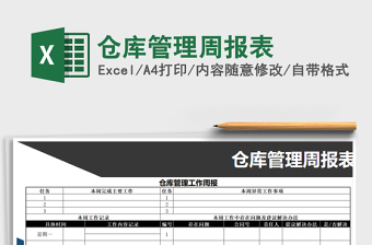 2021年倉庫管理周報(bào)表