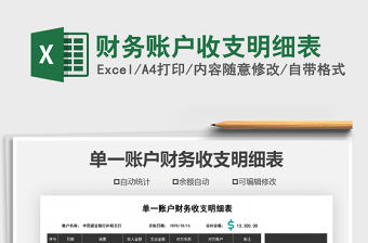 2021年財務賬戶收支明細表
