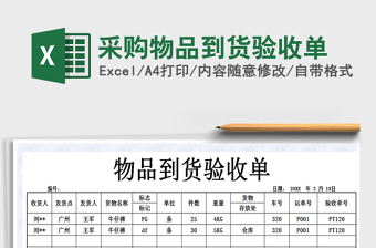 2021年采購物品到貨驗(yàn)收單