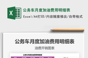 2021年公務車月度加油費用明細表
