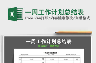 2021年一周工作計劃總結表免費下載