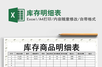 2021年庫存明細表