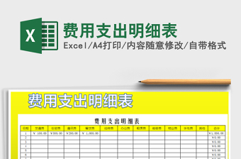 2021年費(fèi)用支出明細(xì)表