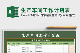 2021年生產(chǎn)車間工作計(jì)劃表