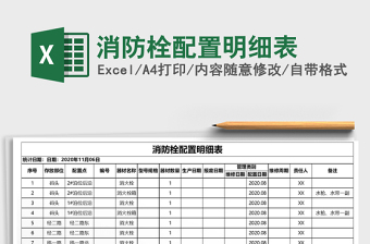2021年消防栓配置明細(xì)表
