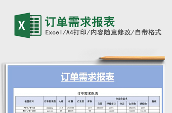 2021年訂單需求報表