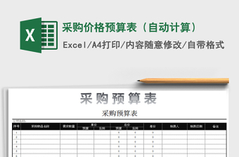 2021年采購價格預(yù)算表（自動計(jì)算）