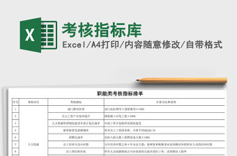 2021年考核指標庫