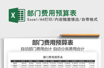 2021年部門費用預算表