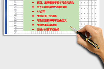 2021年考勤表（公式自動統計）