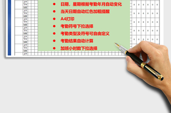 2021年考勤表（公式自動(dòng)統(tǒng)計(jì)）