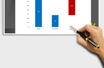 2021年創(chuàng)意柱形圖分析目標(biāo)和完成度及差額