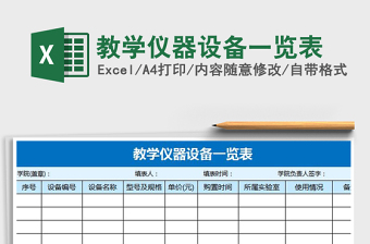 自筹经费购置教学仪器设备一览表Excel表格