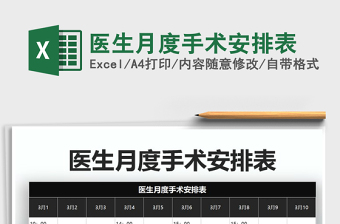2021年醫(yī)生月度手術安排表