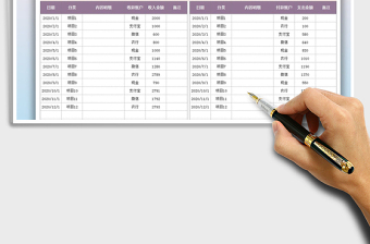 2021年现金收支出纳表