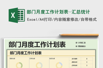 2021年部门月度工作计划表-汇总统计