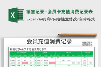 2021年銷售記錄-會(huì)員卡充值消費(fèi)記錄表
