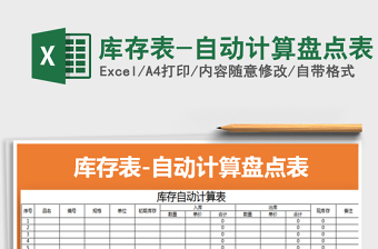 2021年庫存表-自動計算盤點表免費下載
