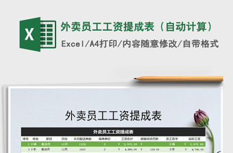 2021年外賣員工工資提成表（自動(dòng)計(jì)算）