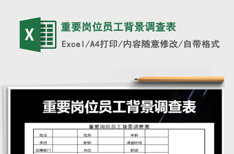 2021年重要崗位員工背景調(diào)查表