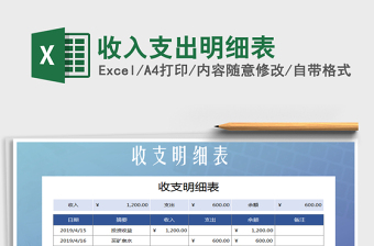 2021年收入支出明細表