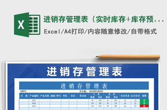2021年進(jìn)銷存管理表（實時庫存+庫存預(yù)警）