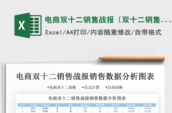 2021年電商雙十二銷售戰(zhàn)報(bào)（雙十二銷售報(bào)表分析）