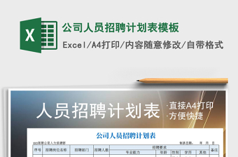 2021年公司人員招聘計(jì)劃表模板
