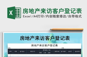 2021年房地產(chǎn)來訪客戶登記表