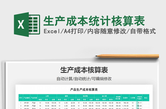 2021年生產(chǎn)成本統(tǒng)計核算表