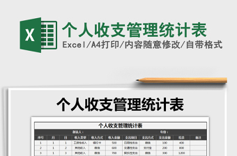 2021年個(gè)人收支管理統(tǒng)計(jì)表